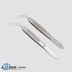 Stainless Utrata Capsulorhexis Forceps Ophthalmic Instrument with Flat Handle