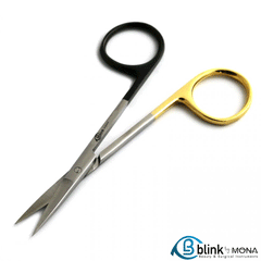 Iris Scissors Straight TC Gold/Black Ring