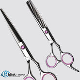 6.5-inch Japanese stainless steel hair cutting scissors with blue diamond accent