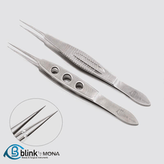 Ophthalmic Microscopic Forceps Straight Surgical Instrument with Platform
