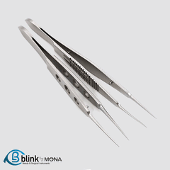 Ophthalmic Microscopic Forceps Straight Surgical Instrument with Platform