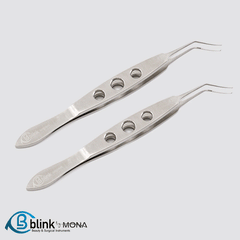 Stainless Utrata Capsulorhexis Forceps Curved Angle Ophthalmic Instrument