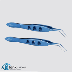 Titanium Utrata Capsulorhexis Forceps Curved Angle Ophthalmic Instrument