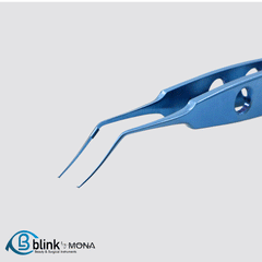 Titanium Utrata Capsulorhexis Forceps Curved Angle Ophthalmic Instrument