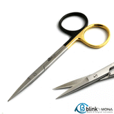 Iris Scissors Straight TC Gold/Black Ring